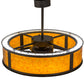 Meyda Lighting Smythe Craftsman 37" LED Oil Rubbed Bronze Chandelier With Amber Mica Shade Glass and Fan