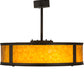Meyda Lighting Smythe Craftsman 37" LED Oil Rubbed Bronze Chandelier With Amber Mica Shade Glass and Fan