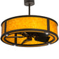 Meyda Lighting Smythe Craftsman 37" LED Oil Rubbed Bronze Chandelier With Amber Mica Shade Glass and Fan