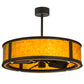 Meyda Lighting Smythe Craftsman 37" LED Oil Rubbed Bronze Chandelier With Amber Mica Shade Glass and Fan