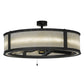Meyda Lighting Smythe Craftsman 37" LED Oil Rubbed Bronze Chandelier With White Statuario Idalight Shade and Fan