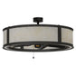 Meyda Lighting Smythe Craftsman 37" LED Oil Rubbed Bronze Chandelier With White Statuario Idalight Shade and Fan