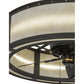 Meyda Lighting Smythe Craftsman 37" LED Oil Rubbed Bronze Chandelier With White Statuario Idalight Shade and Fan