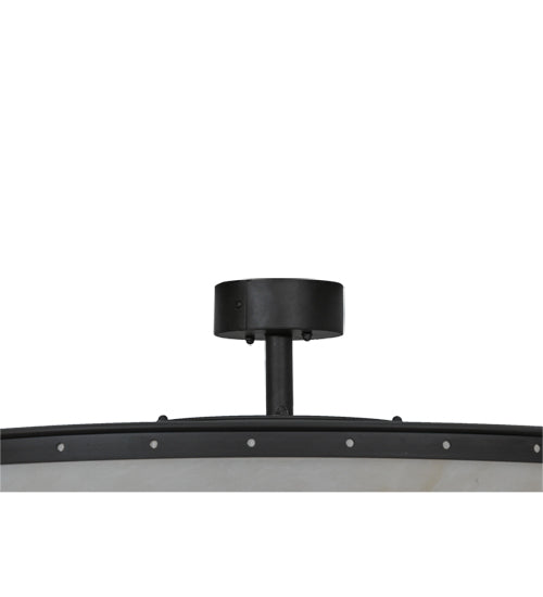 Meyda Lighting Smythe Craftsman 37" LED Oil Rubbed Bronze Chandelier With White Statuario Idalight Shade and Fan