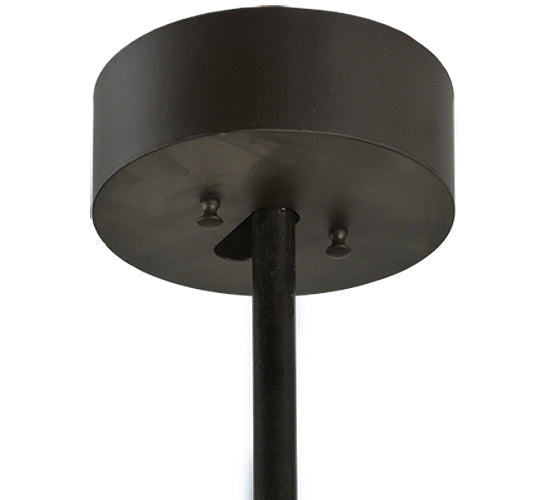 Meyda Lighting Smythe Craftsman 37" LED Strip Oil Rubbed Bronze Chandelier With Amber Mica Shade Glass and Black Fan