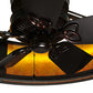 Meyda Lighting Smythe Craftsman 37" LED Strip Oil Rubbed Bronze Chandelier With Amber Mica Shade Glass and Black Fan