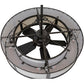 Meyda Lighting Smythe Craftsman 44" 12-Light Mahogany Bronze Maplewood Chandelier With Eggshell Textrene Shade and Fan