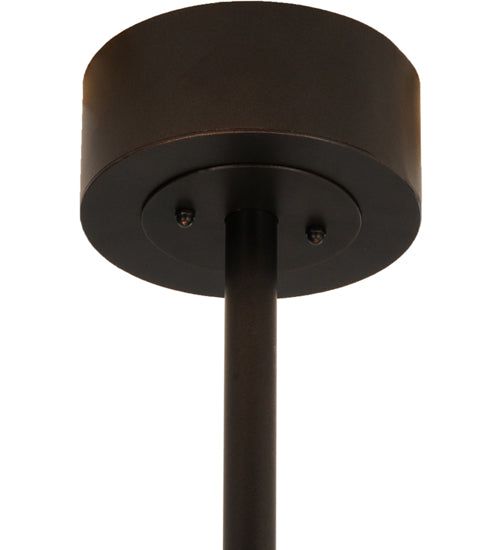 Meyda Lighting Smythe Craftsman 44" 12-Light Mahogany Bronze Maplewood Chandelier With Eggshell Textrene Shade and Fan