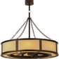 Meyda Lighting Smythe Craftsman 44" 16-Light Mahogany Bronze Maplewood Chandelier With Beige Eggshell Textrene Shade and Fan