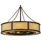 Meyda Lighting Smythe Craftsman 44" 16-Light Mahogany Bronze Maplewood Chandelier With Beige Eggshell Textrene Shade and Fan