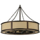 Meyda Lighting Smythe Craftsman 44" 16-Light Mahogany Bronze Maplewood Chandelier With Beige Eggshell Textrene Shade and Fan