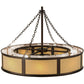 Meyda Lighting Smythe Craftsman 44" 16-Light Mahogany Bronze Maplewood Chandelier With Beige Eggshell Textrene Shade and Fan