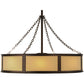 Meyda Lighting Smythe Craftsman 44" 16-Light Mahogany Bronze Maplewood Chandelier With Beige Eggshell Textrene Shade and Fan