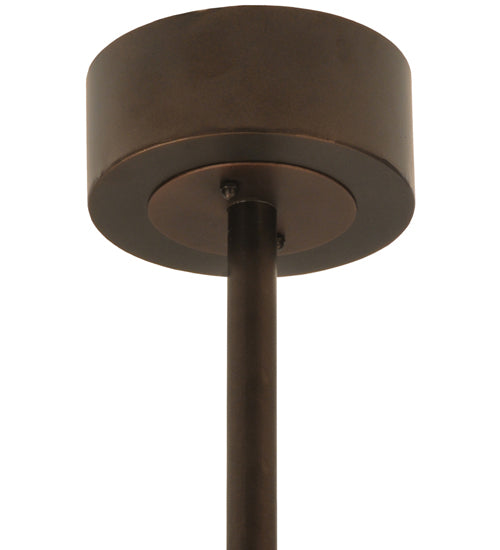 Meyda Lighting Smythe Craftsman 44" 16-Light Mahogany Bronze Maplewood Chandelier With Beige Eggshell Textrene Shade and Fan