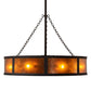 Meyda Lighting Smythe Craftsman 44" 24-Light Dark Roast Chandelier With Amber Mica Shade Glass and Fan