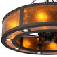 Meyda Lighting Smythe Craftsman 44" 24-Light Dark Roast Chandelier With Amber Mica Shade Glass and Fan