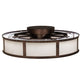 Meyda Lighting Smythe Craftsman 44" 8-Light Mahogany Bronze Chandelier With Beige & Yellow Shade and Fan