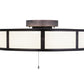 Meyda Lighting Smythe Craftsman 44" 8-Light Mahogany Bronze Chandelier With Beige & Yellow Shade and Fan