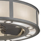 Meyda Lighting Smythe Craftsman 44" 8-Light Nickel Chandelier With Beige Eggshell Textrene & White Statuario Idalight Shade