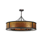 Meyda Lighting Smythe Craftsman 44" 8-Light Oil Rubbed Bronze Chandelier With Amber Mica Shade Glass and Black Fan