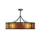 Meyda Lighting Smythe Craftsman 44" 8-Light Oil Rubbed Bronze Chandelier With Amber Mica Shade Glass and Black Fan