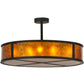 Meyda Lighting Smythe Craftsman 44" 8-Light Oil Rubbed Bronze Semi-flush Mount Ceiling Light With Amber Mica Shade Glass