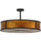 Meyda Lighting Smythe Craftsman 44" 8-Light Oil Rubbed Bronze Semi-flush Mount Ceiling Light With Amber Mica Shade Glass