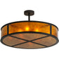 Meyda Lighting Smythe Craftsman 44" 8-Light Oil Rubbed Bronze Semi-flush Mount Ceiling Light With Amber Mica Shade Glass