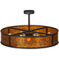 Meyda Lighting Smythe Craftsman 44" 8-Light Oil Rubbed Bronze Semi-flush Mount Ceiling Light With Amber Mica Shade Glass