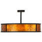 Meyda Lighting Smythe Craftsman 44" 8-Light Oil Rubbed Bronze Semi-flush Mount Ceiling Light With Amber Mica Shade Glass