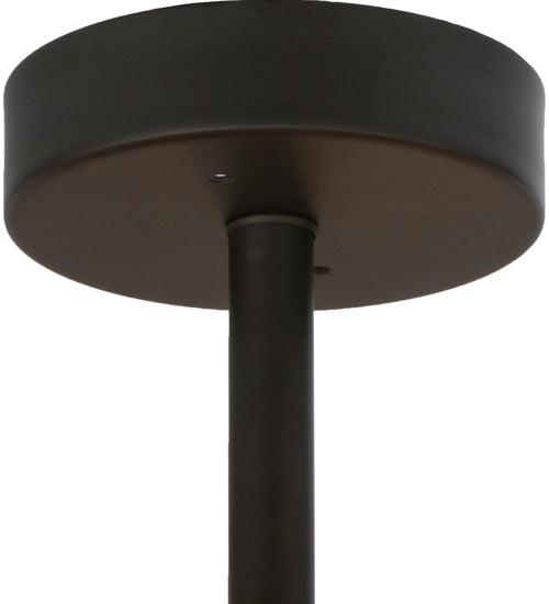 Meyda Lighting Smythe Craftsman 44" 8-Light Oil Rubbed Bronze Semi-flush Mount Ceiling Light With Amber Mica Shade Glass