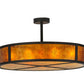 Meyda Lighting Smythe Craftsman 44" 8-Light Oil Rubbed Bronze Semi-flush Mount Ceiling Light With Amber Mica Shade Glass
