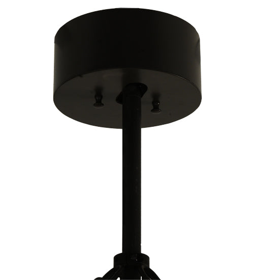 Meyda Lighting Smythe Craftsman 44" 8-Light Timeless Bronze Chandelier With Ambra Siena Idalight Shade Glass and Fan