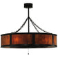 Meyda Lighting Smythe Craftsman 44" 8-Light Timeless Bronze Chandelier With Ambra Siena Idalight Shade Glass and Fan