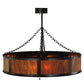 Meyda Lighting Smythe Craftsman 44" 8-Light Timeless Bronze Chandelier With Ambra Siena Idalight Shade Glass and Fan