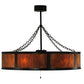 Meyda Lighting Smythe Craftsman 44" 8-Light Timeless Bronze Chandelier With Ambra Siena Idalight Shade Glass and Fan