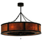 Meyda Lighting Smythe Craftsman 44" 8-Light Timeless Bronze Chandelier With Ambra Siena Idalight Shade Glass and Fan