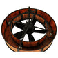 Meyda Lighting Smythe Craftsman 44" 8-Light Timeless Bronze Chandelier With Ambra Siena Idalight Shade Glass and Fan
