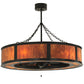 Meyda Lighting Smythe Craftsman 44" 8-Light Timeless Bronze Chandelier With Ambra Siena Idalight Shade Glass and Fan