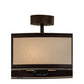 Meyda Lighting Smythe Craftsman 45" 12-Light Mahogany Bronze Chandelier With Beige Textrene Shade and Fan