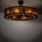 Meyda Lighting Smythe Craftsman 45" 16-Light Dark Roast Chandelier With Amber Mica Shade Glass and Fan