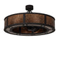 Meyda Lighting Smythe Craftsman 45" 16-Light Dark Roast Chandelier With Amber Mica Shade Glass and Fan