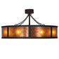 Meyda Lighting Smythe Craftsman 45" 16-Light Dark Roast Chandelier With Amber Mica Shade Glass and Fan