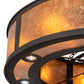 Meyda Lighting Smythe Craftsman 45" 16-Light Dark Roast Chandelier With Amber Mica Shade Glass and Fan