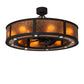 Meyda Lighting Smythe Craftsman 45" 16-Light Dark Roast Chandelier With Amber Mica Shade Glass and Fan