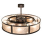 Meyda Lighting Smythe Craftsman 45" 16-Light Mahogany Bronze Chandelier With Silver Mica Shade Glass and Fan