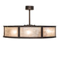 Meyda Lighting Smythe Craftsman 45" 16-Light Mahogany Bronze Chandelier With Silver Mica Shade Glass and Fan