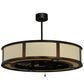 Meyda Lighting Smythe Craftsman 45" 16-Light Mahogany Bronze Maplewood Chandelier With Beige Textrene Shade and Fan