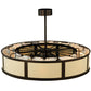 Meyda Lighting Smythe Craftsman 45" 16-Light Mahogany Bronze Maplewood Chandelier With Beige Textrene Shade and Fan