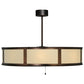Meyda Lighting Smythe Craftsman 45" 16-Light Mahogany Bronze Maplewood Chandelier With Beige Textrene Shade and Fan